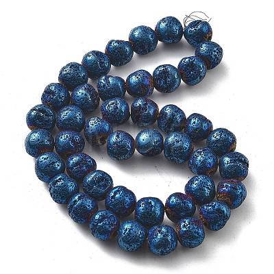 Electroplated Natural Lava Rock Beads Strands G-A251-D01-01E-1