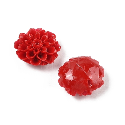 Synthetic Coral 3D Flower Rose Beads CORA-L046-D08-1