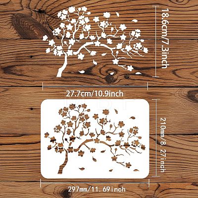 Large Plastic Reusable Drawing Painting Stencils Templates DIY-WH0202-432-1