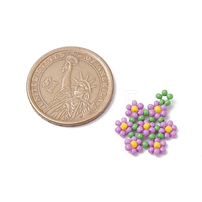 Seed Beads Beaded Charms PALLOY-MZ00417-03-1