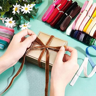 60 Yards Single Face Velvet Ribbon OCOR-WH0071-02-1