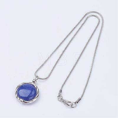Natural & Synthetic Gemstone Pendant Necklaces NJEW-JN01850-1