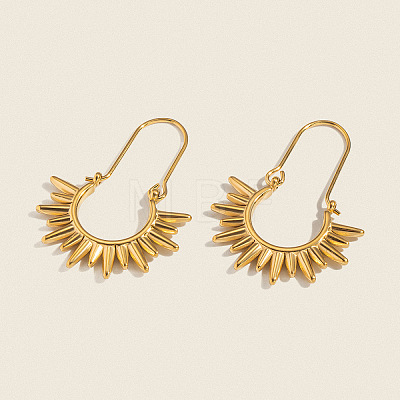 Vintage European Style Sun 304 Stainless Steel Hoop Earrings KG5327-1-1