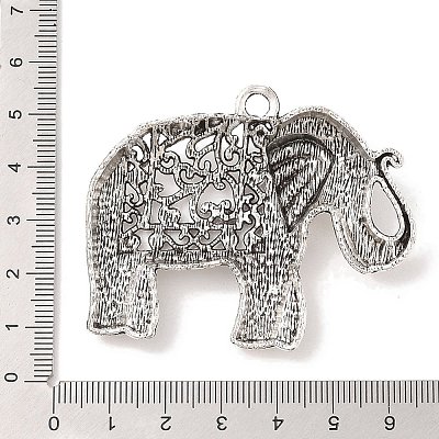 Tibetan Style Alloy Elephant Big Pendants X-TIBEP-Q043-280-RS-1