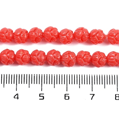 Synthetic Coral Carved Beads Strands CORA-C003-01C-1