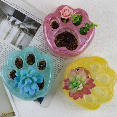 Cat Paw Print Planter DIY Food Grade Silicone Molds PW-WG37183-01-1