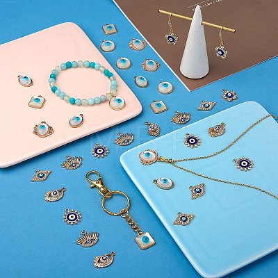 36Pcs 9 Style Alloy Enamel Pendants sgENAM-SZ0002-78-1