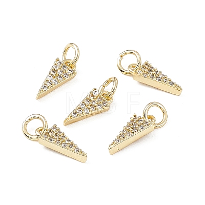 Brass Micro Pave Clear Cubic Zirconia Charms KK-E068-VB246-1