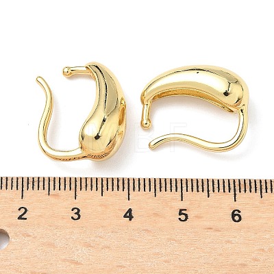 Teardrop Brass Cuff Earrings EJEW-A132-11G-1