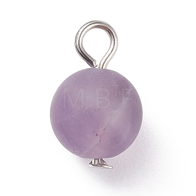 Frosted Natural & Synthetic Gemstone Charms PALLOY-JF01388-1