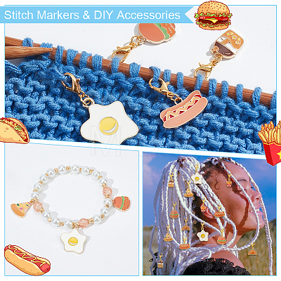 Food Theme Pendant Stitch Markers HJEW-AB00376-1