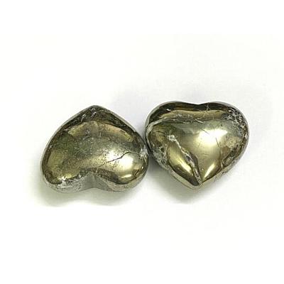 Natural Pyrite Heart Palm Stone X-G-I125-49-1