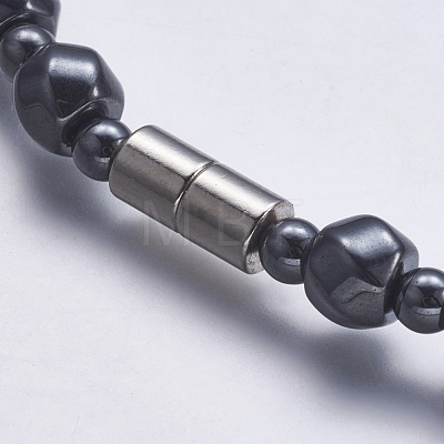 Non-magnetic Synthetic Hematite Beaded Necklaces NJEW-K096-03A-1