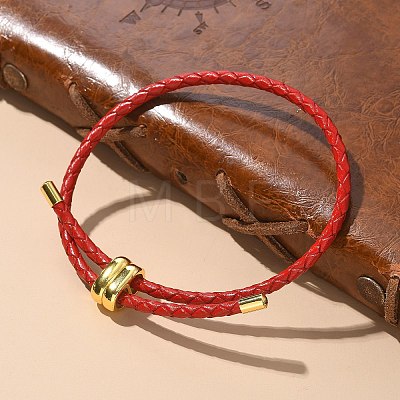 Leather Braided Cord Bracelets BJEW-G675-06G-15-1