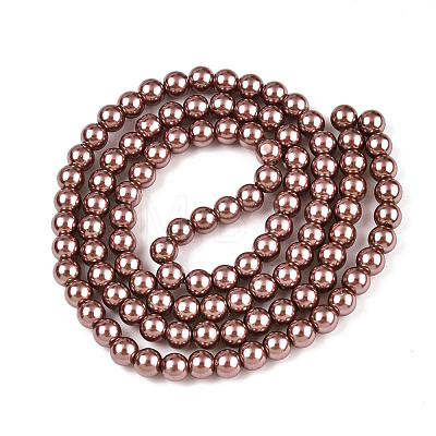 Baking Painted Pearlized Glass Pearl Round Bead Strands HY-Q330-8mm-92-1