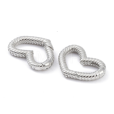 Rhodium Plated 925 Sterling Silver Spring Gate Rings STER-K173-17P-1