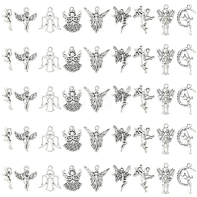 45Pcs 9 Styles Tibetan Style Alloy Pendants FIND-YW0012-17-1