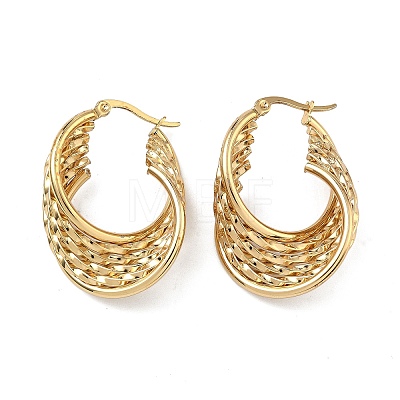 Multilayer Twist 201 Stainless Steel Hoop Earrings EJEW-D354-01G-1