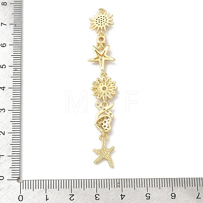 Brass Micro Pave Clear Cubic Zirconia Big Pendants KK-B176-02G-02-1