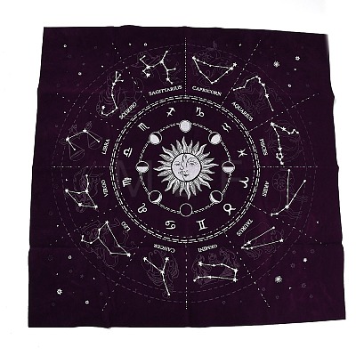 Square Polyester Zodiac Tarot Cloth AJEW-P131-01-1