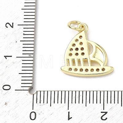 Brass Micro Pave Clear Cubic Zirconia Pendants KK-H255-27G-1