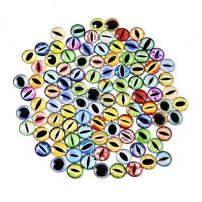 Printed Transparent Glass Cabochons GL-CBAA22A-06-1