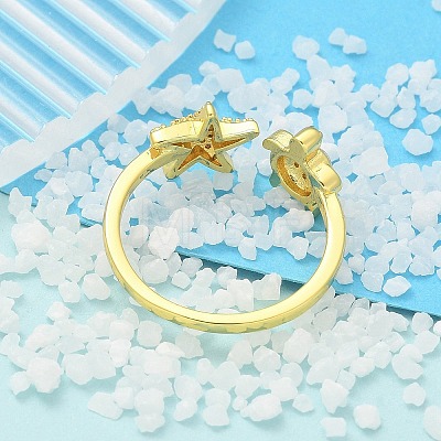 304 Stainless Steel Open Cuff Finger Rings for Women RJEW-B109-07G-02-1