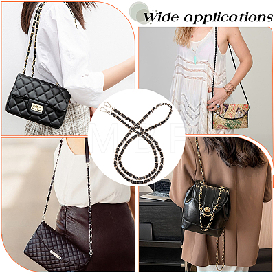 Adjustable Black Imitation Leather Bag Straps PURS-CL0001-55B-1