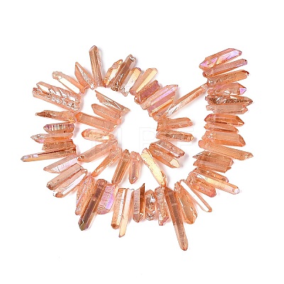 Spray Painted Electroplate Natural Quartz Crystal Points Beads Strands G-Q610-02H-1