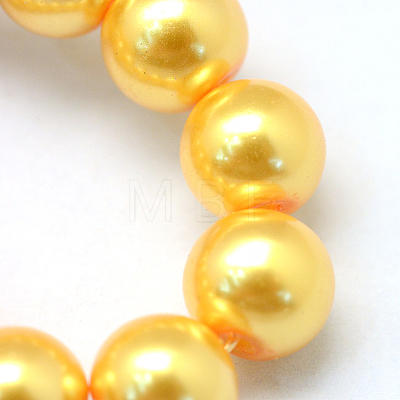 Baking Painted Pearlized Glass Pearl Round Bead Strands HY-Q330-8mm-56-1