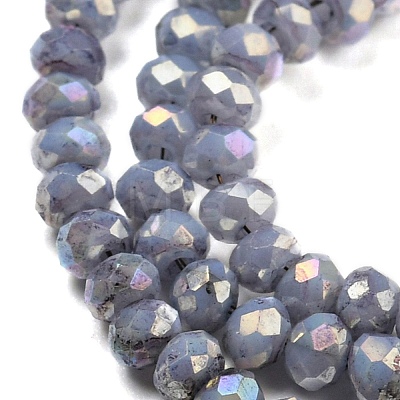 Opaque Baking Painted Glass Beads Strands DGLA-F002-03D-1