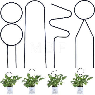 4Pcs 4 Styles Iron Flower Plant Supports FIND-CN0001-62C-1
