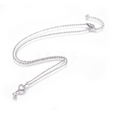 304 Stainless Steel Pendant Necklaces NJEW-E141-12-1