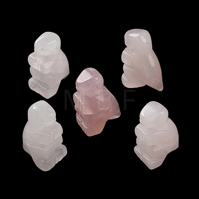 Natural Rose Quartz Carved Healing Dinosaur Figurines G-B062-07E-1