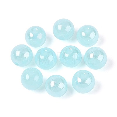 Electroplate Round Glass Beads Strands EGLA-T029-07G-1