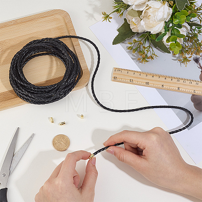 5M Round Braided PU Leather Cords WL-CL0001-33A-1