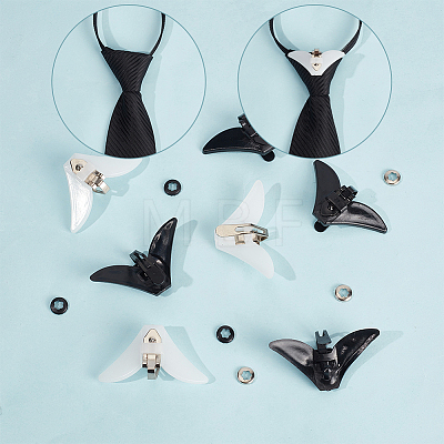 20Pcs 2 Colors Plastic & Iron Triangle Bow Tie Clips FIND-CY0002-36-1