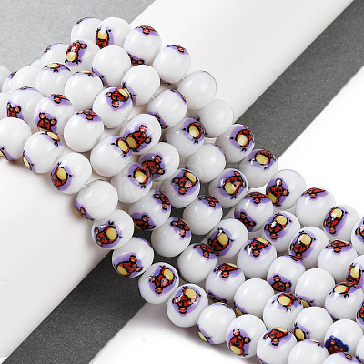 Printing Glass Beads for Necklaces Bracelets Making GLAA-B020-02A-07-1