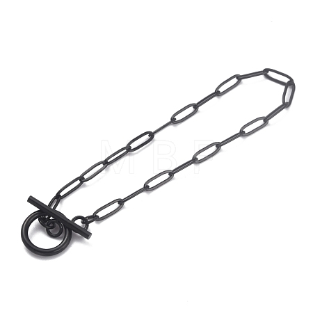 304 Stainless Steel Paperclip Chain Bracelets BJEW-O186-02EB-1