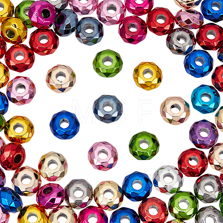 80Pcs UV Plating Acrylic European Beads OACR-PA0001-86-1