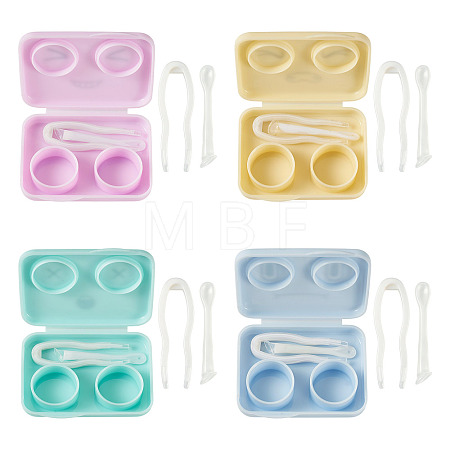 4 Bags 4 Colors Plastic Contact Lens Care Tool Set AJEW-TAD0001-02-1