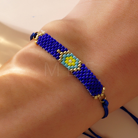 Glass Seed Bead Link Bracelets ZX2493-3-1