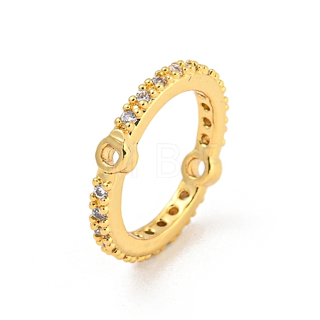 Brass Micro Pave Cubic Zirconia Bead Frame KK-P277-40G-1