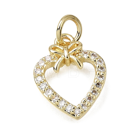 Brass Micro Pave Clear Cubic Zirconia Charms CU-L001-19G-03-1