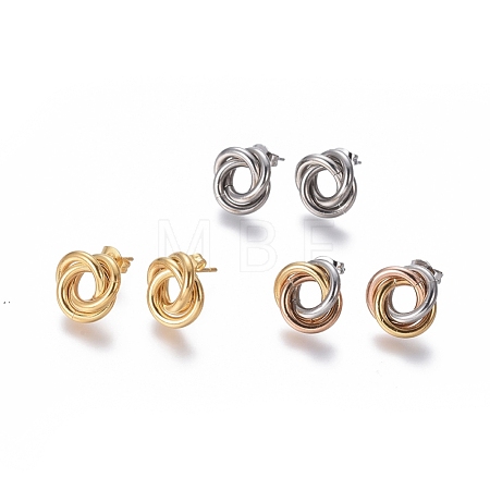 304 Stainless Steel Stud Earrings EJEW-L241-02B-1