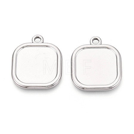 304 Stainless Steel Pendant Cabochon Settings STAS-N108-73P-1