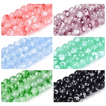 Baking Paint Glass Beads Strands DGLA-N015-6mm-M-1