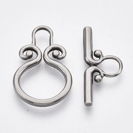 Non-Tarnish 304 Stainless Steel Toggle Clasps STAS-N087-07-1