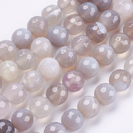 Natural Striped Agate/Banded Agate Beads Strands G-P364-06-8mm-1