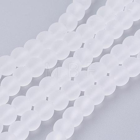 Baking Paint Transparent Glass Bead Strands GLAA-S031-6mm-13-1